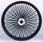21" 48 Fat Spoke Wiel | Black Rim Black Spokes Chrome nipples | Dual Disc TUV