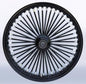 21" 48 Fat Spoke Wiel | Black Rim Black Spokes and Chrome Nipples | Single Disc TUV