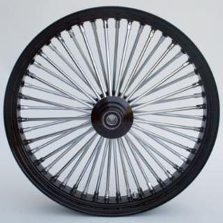 21" 48 Fat Spoke Wiel | Black Rim and Chrome Spokes | Single Disc