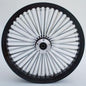 21" 48 Fat Spoke Wiel | Black Rim and Chrome Spokes | Dual Disc